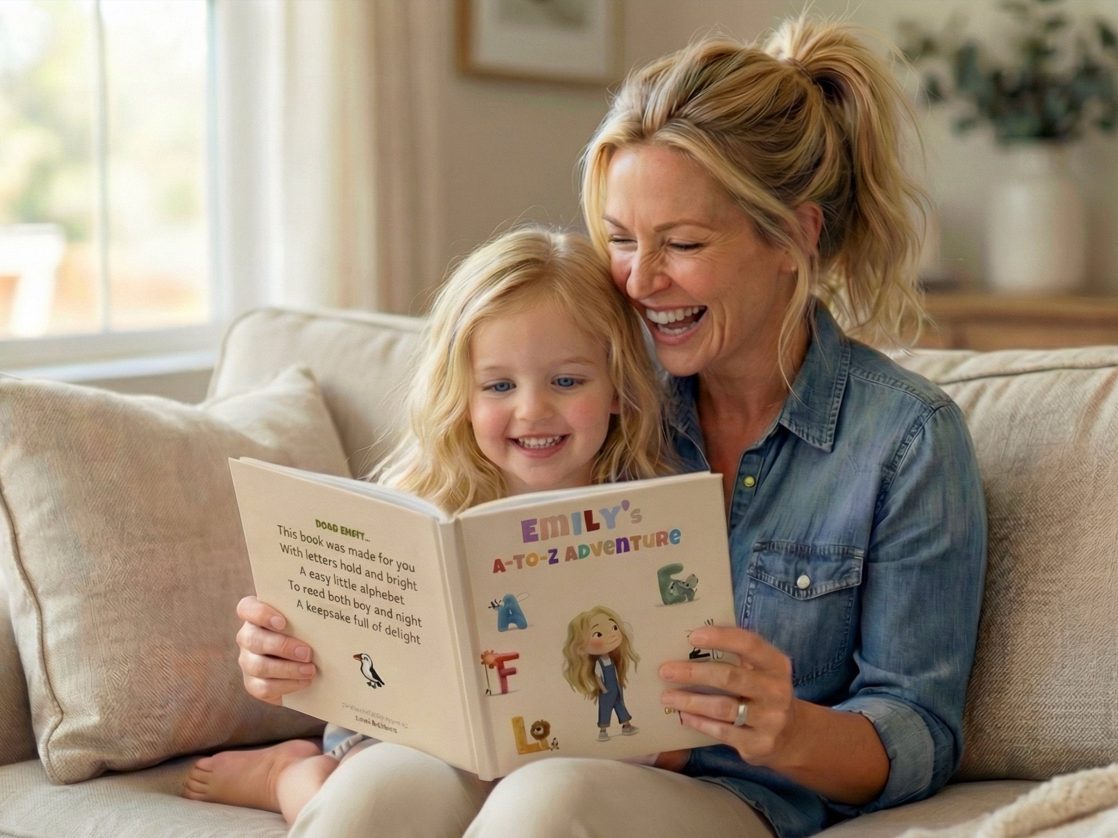 Children reading a personalized WhataRead picture book